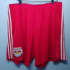 Men's Adidas Soccer Shorts Size 2XL New York Red Bulls MLS Red/White Stripe NWT